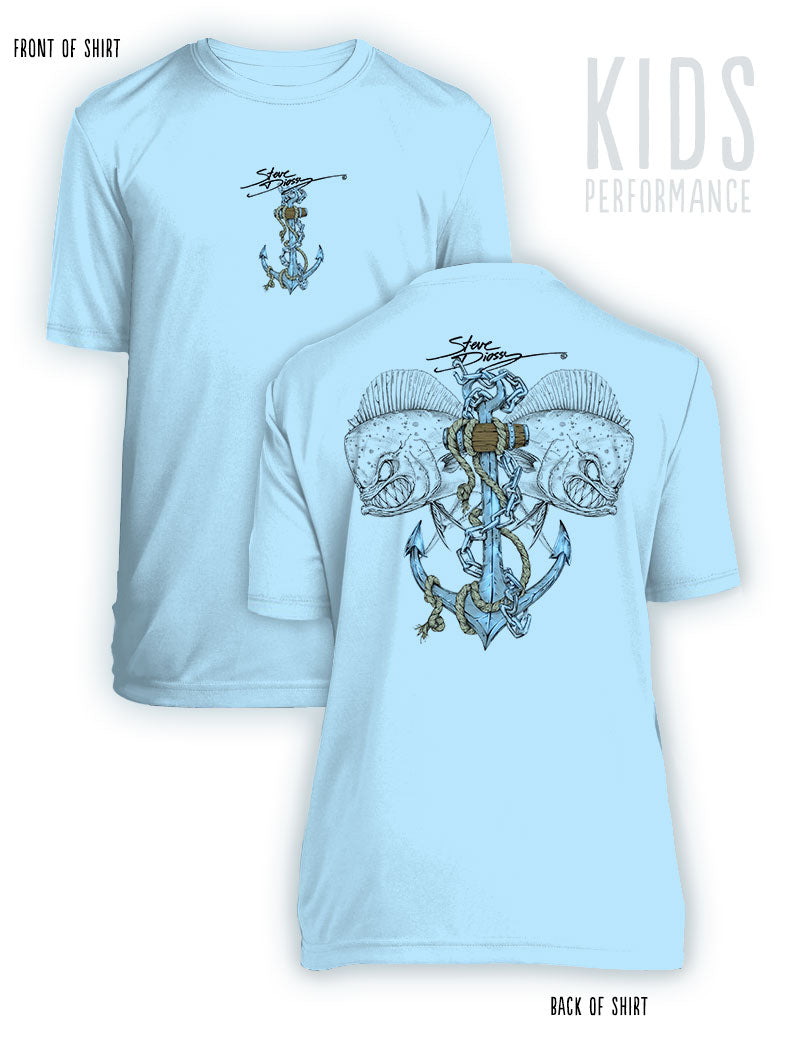 Mahi Anchor- KIDS Short Sleeve Performance - 100% Polyester